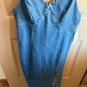 Strapless Denim Dress.